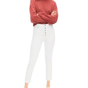Gap Women's Summer Jeans Slim Stretch White High Rise plus size 16 33 NWT Ankle